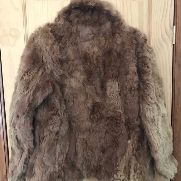 Brown Rabbit Fur Coat - Picture 2 of 4